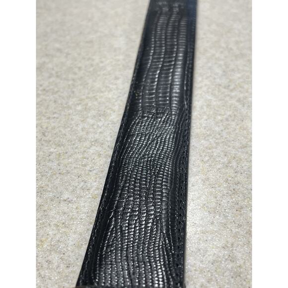 Martin Dingman Imported Lizard Grain Calf Leather Handmade In USA 34” Black Belt - Picture 8 of 12